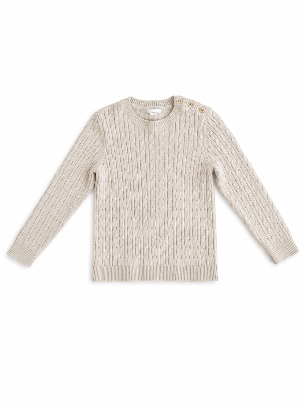 Charter Club Cable-Knit Button-Shoulder Sweater - Cream